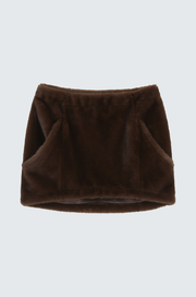 Brown Hairy Mini Skirt