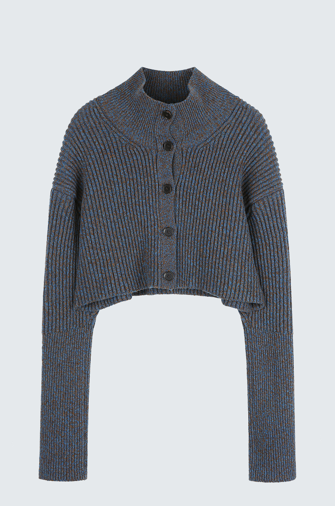 Wool Crop Knit Cardigan