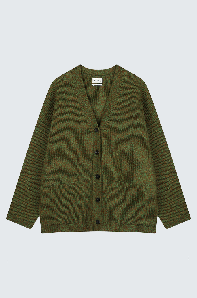 Wool Oversize Knit Cardigan