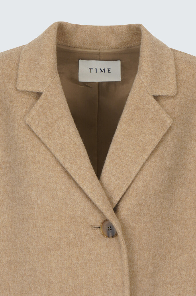 Cashmere Blended Single Breasted Maxi Coat