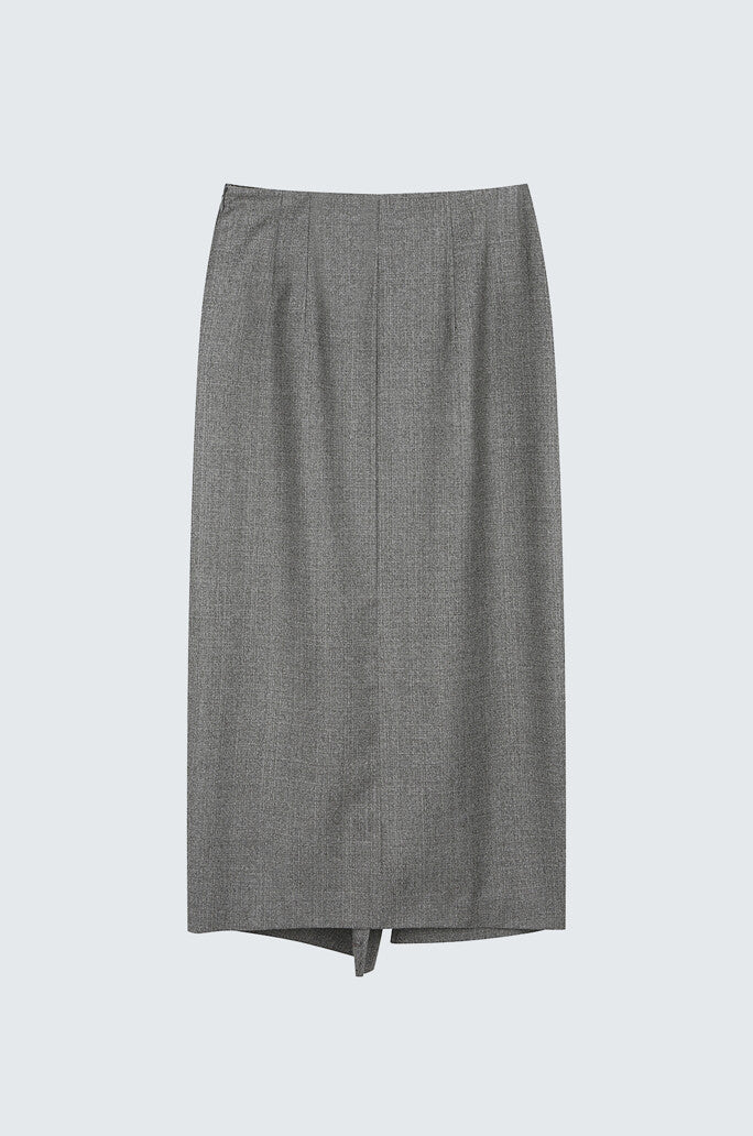 Asymmertic Draped Wool Skirt