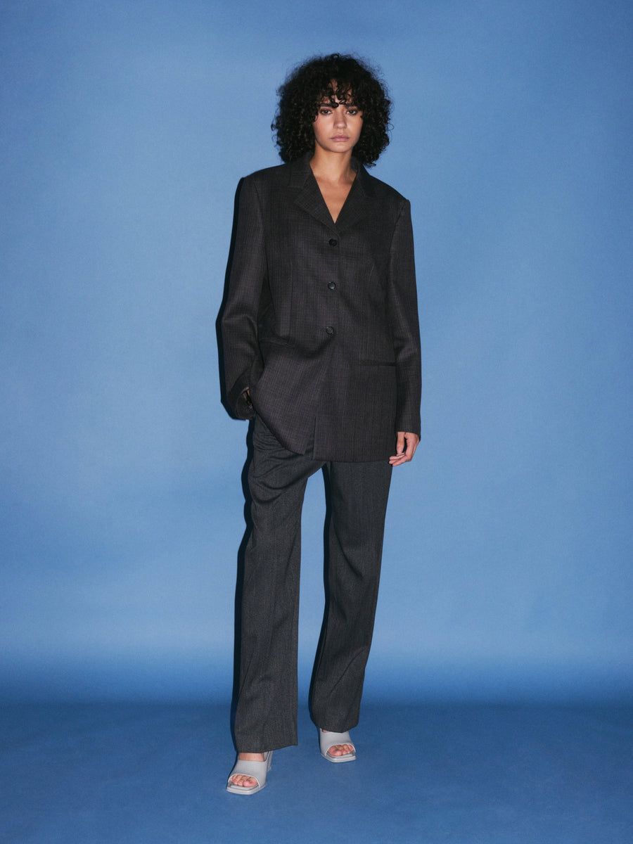 Wool Straight Trousers