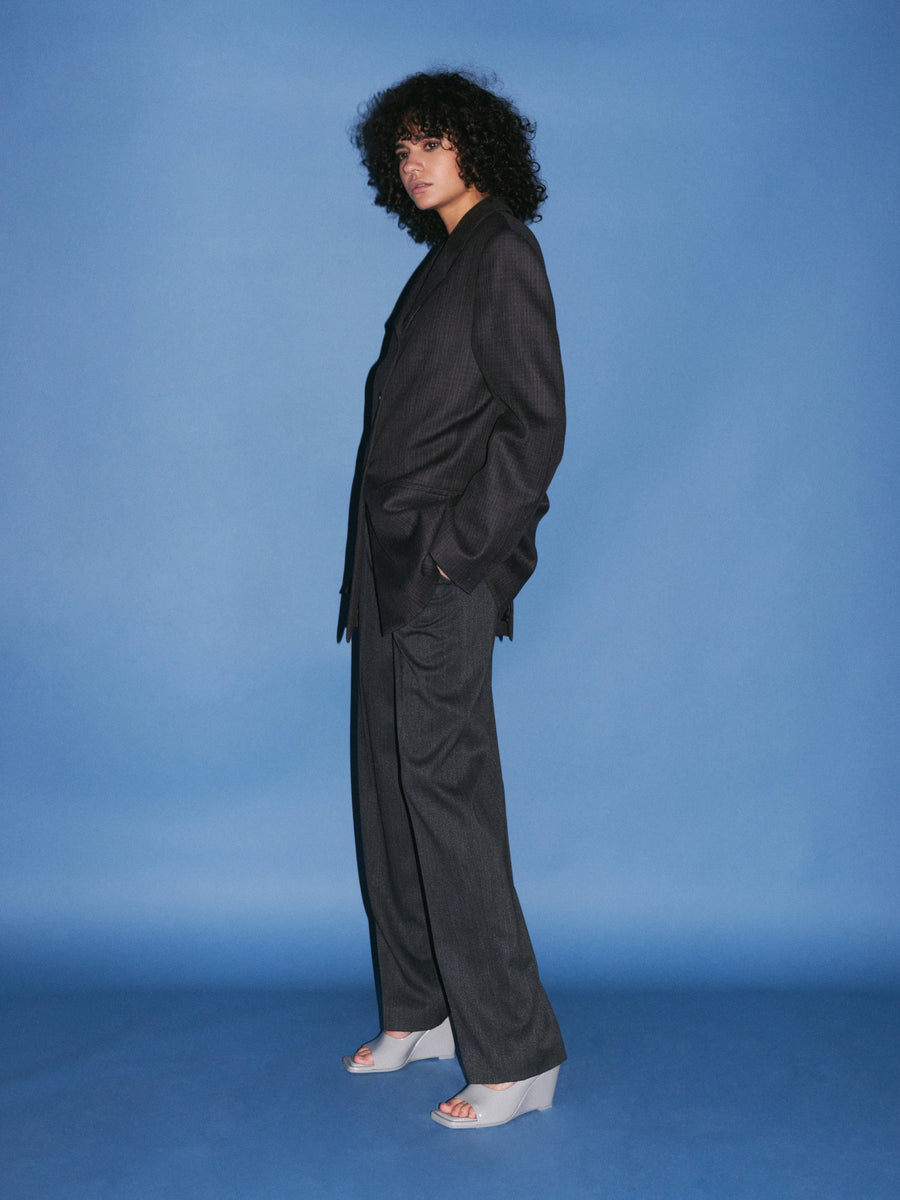 Wool Straight Trousers