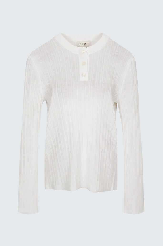 Ribbed Button-Up Knit Top