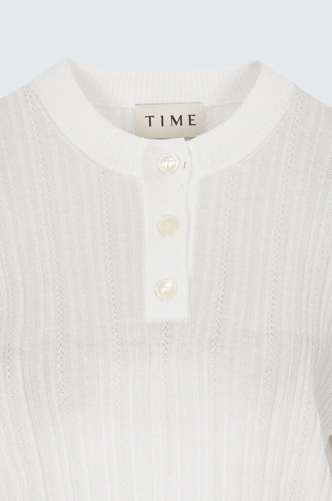 Ribbed Button-Up Knit Top