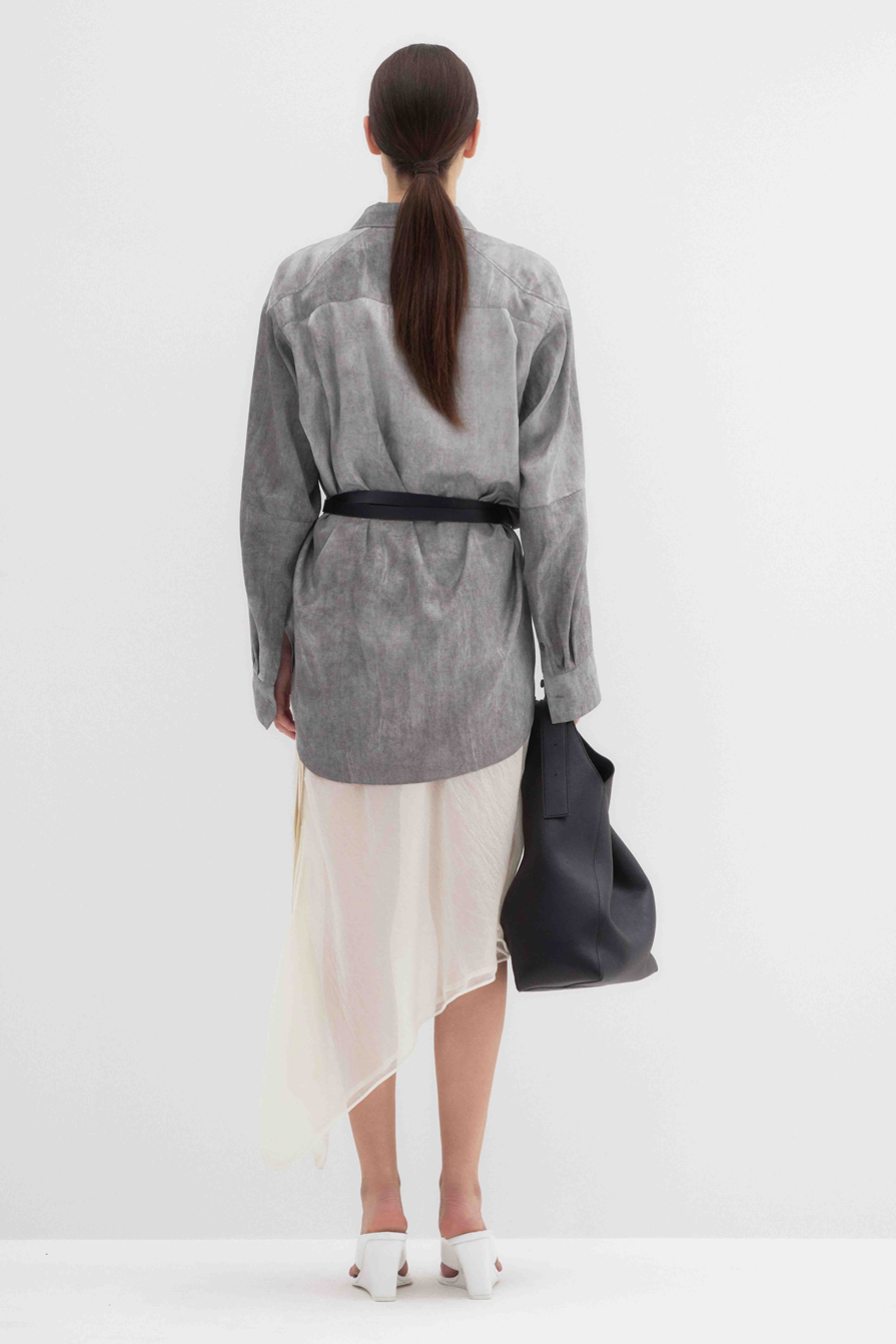 Asymmetrical Sheer Midi Dress