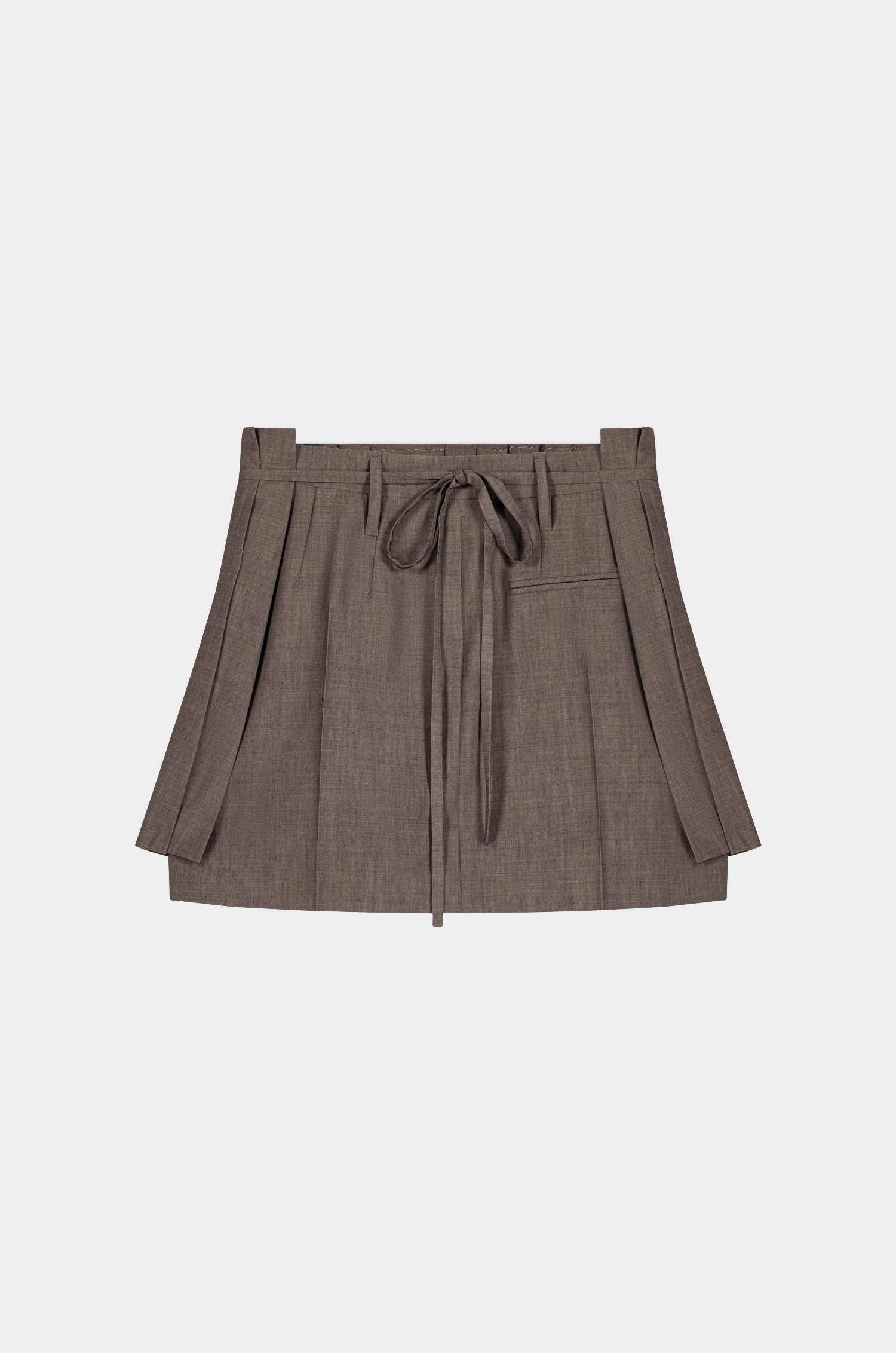 Pleated Wrap Mini Skirt