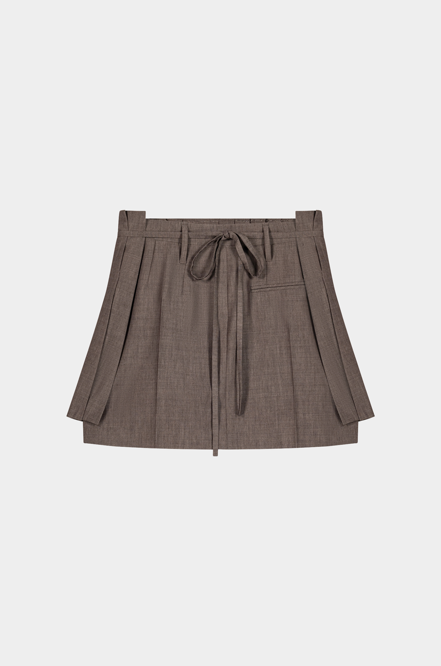 Pleated Wrap Mini Skirt