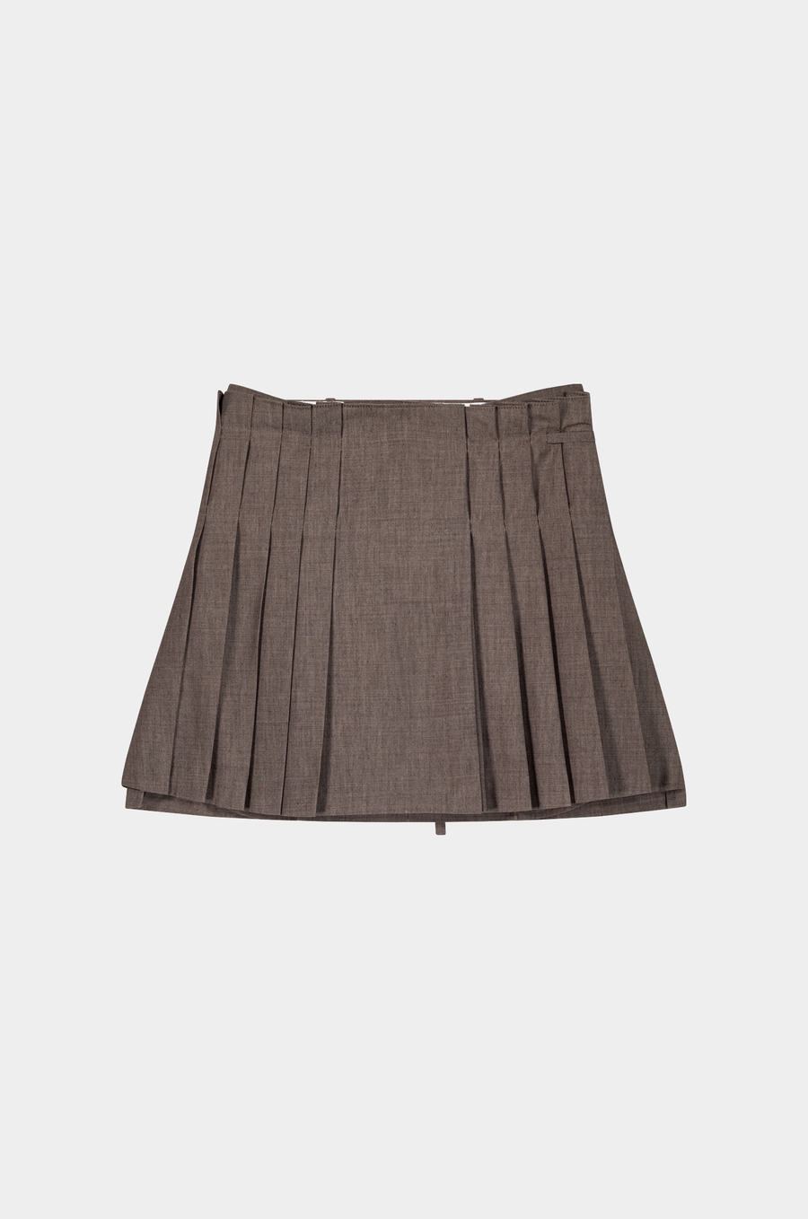Pleated Wrap Mini Skirt