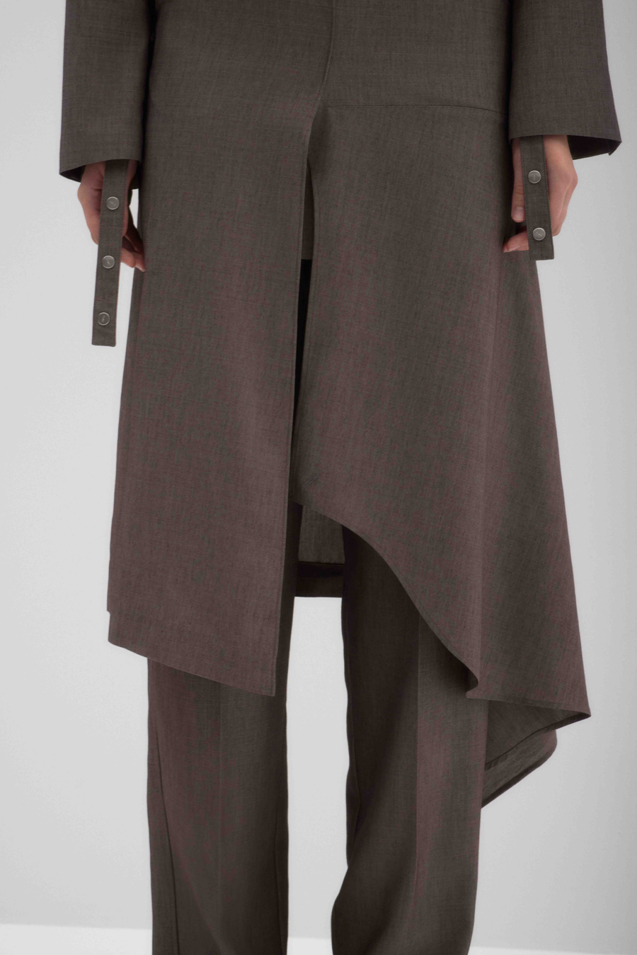 Asymmetrical Button Skirt