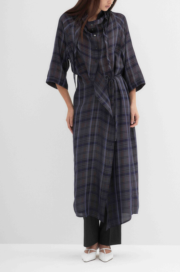 Aymmetrical Check Dress
