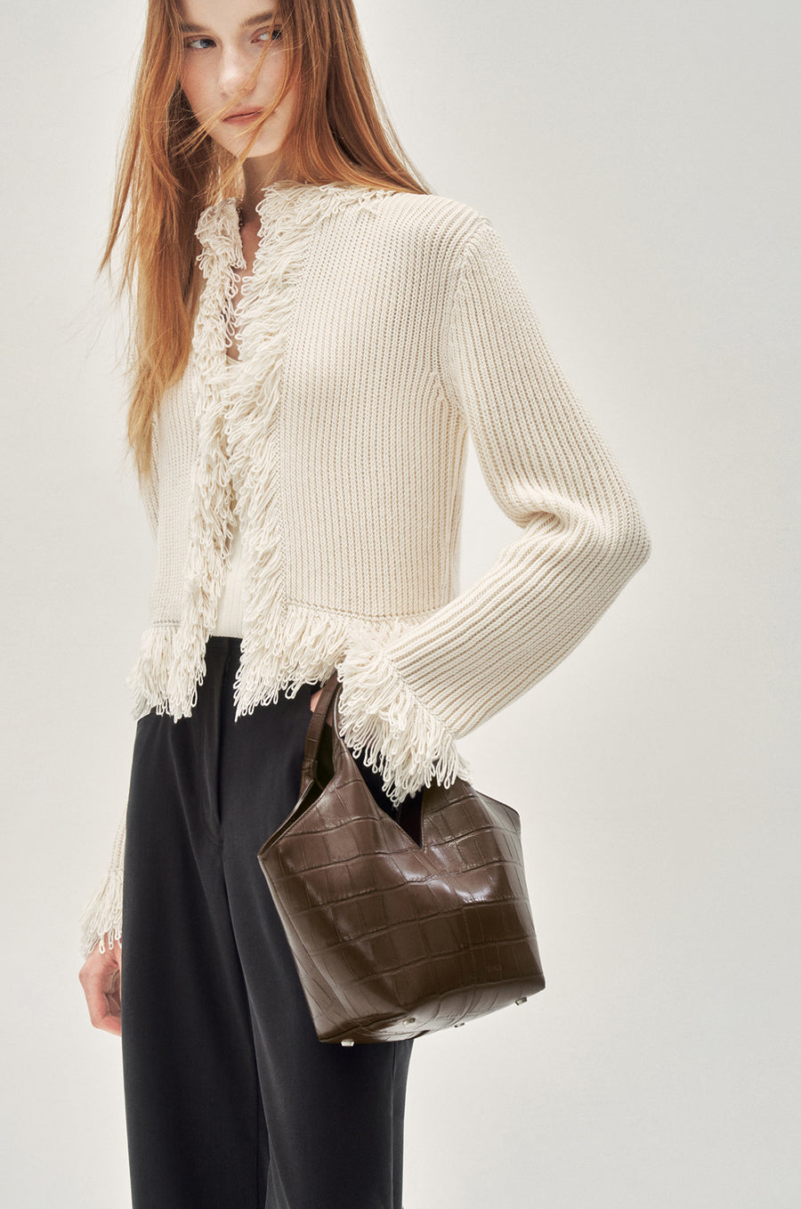 CROCODILE EMBOSSED ECLIPSE TOTE S
