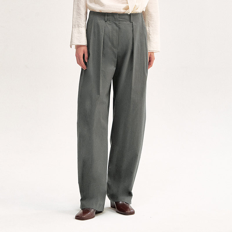 SIDE TUCK ADJUSTABLE WIDE PANTS
