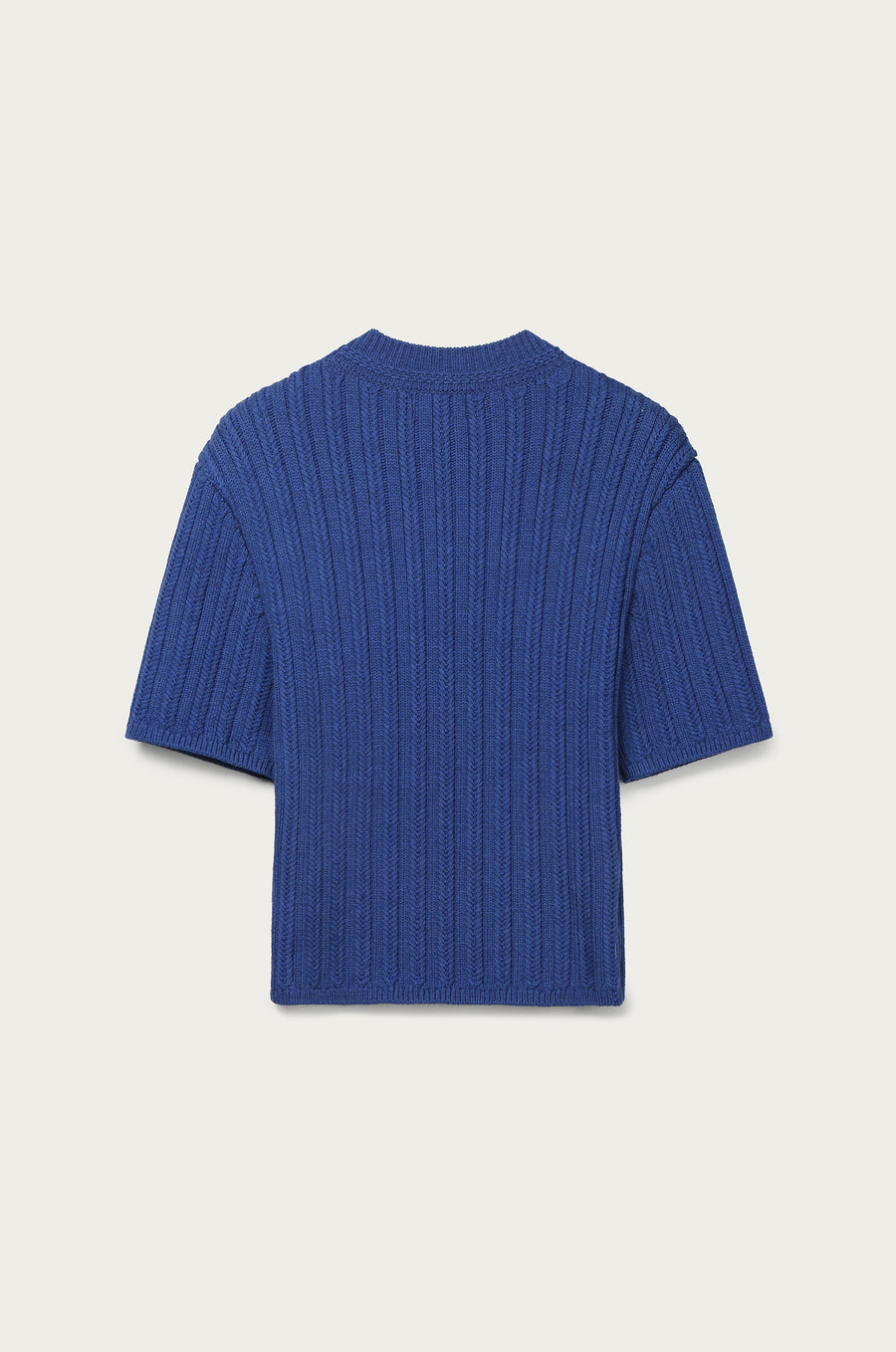 ROUND NECK HALF SLEEVE KNIT TOP