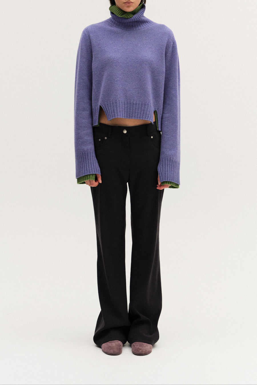 CASHMERE HIGH NECK KNIT TOP