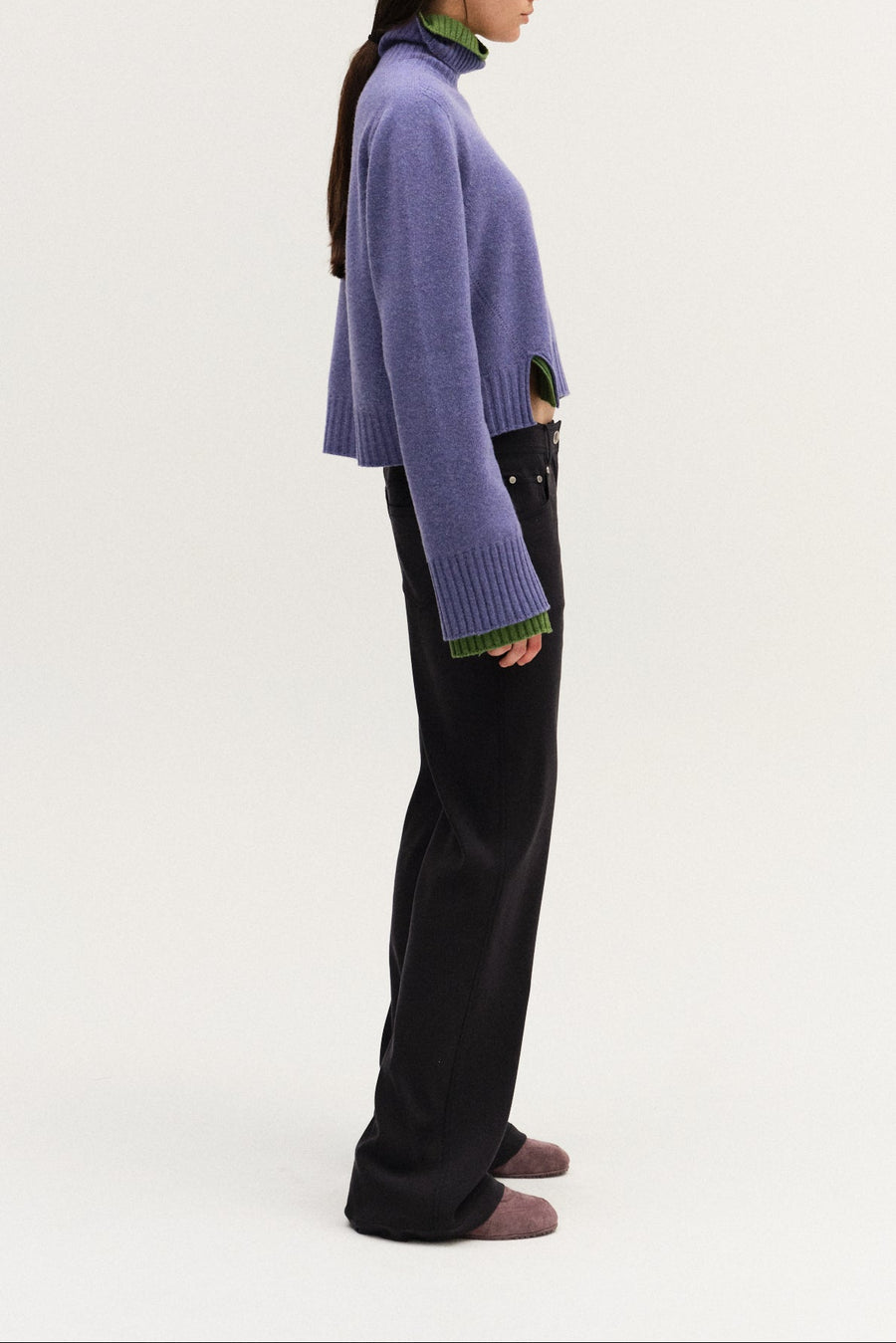 CASHMERE HIGH NECK KNIT TOP