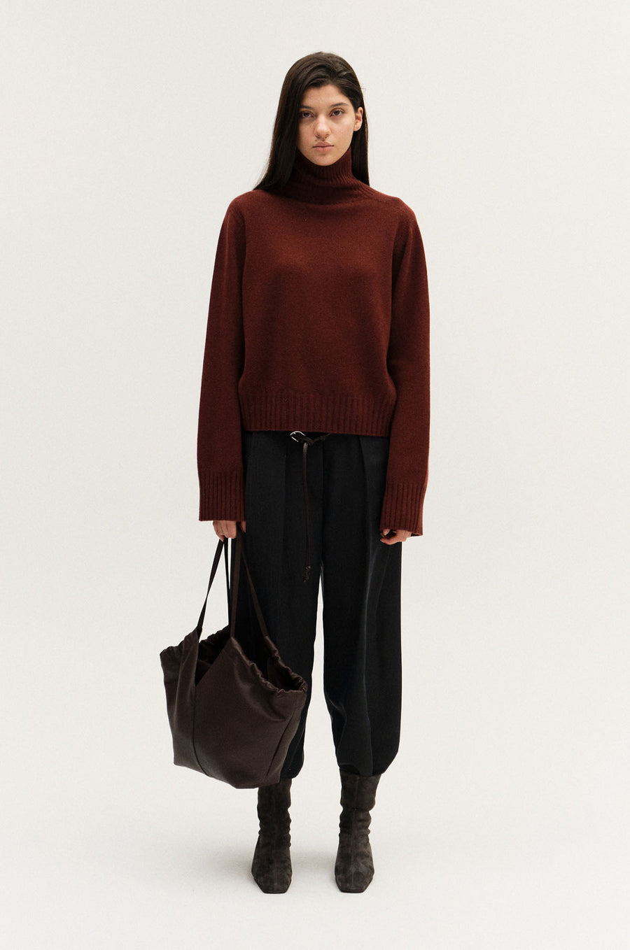 CASHMERE HIGH NECK KNIT TOP