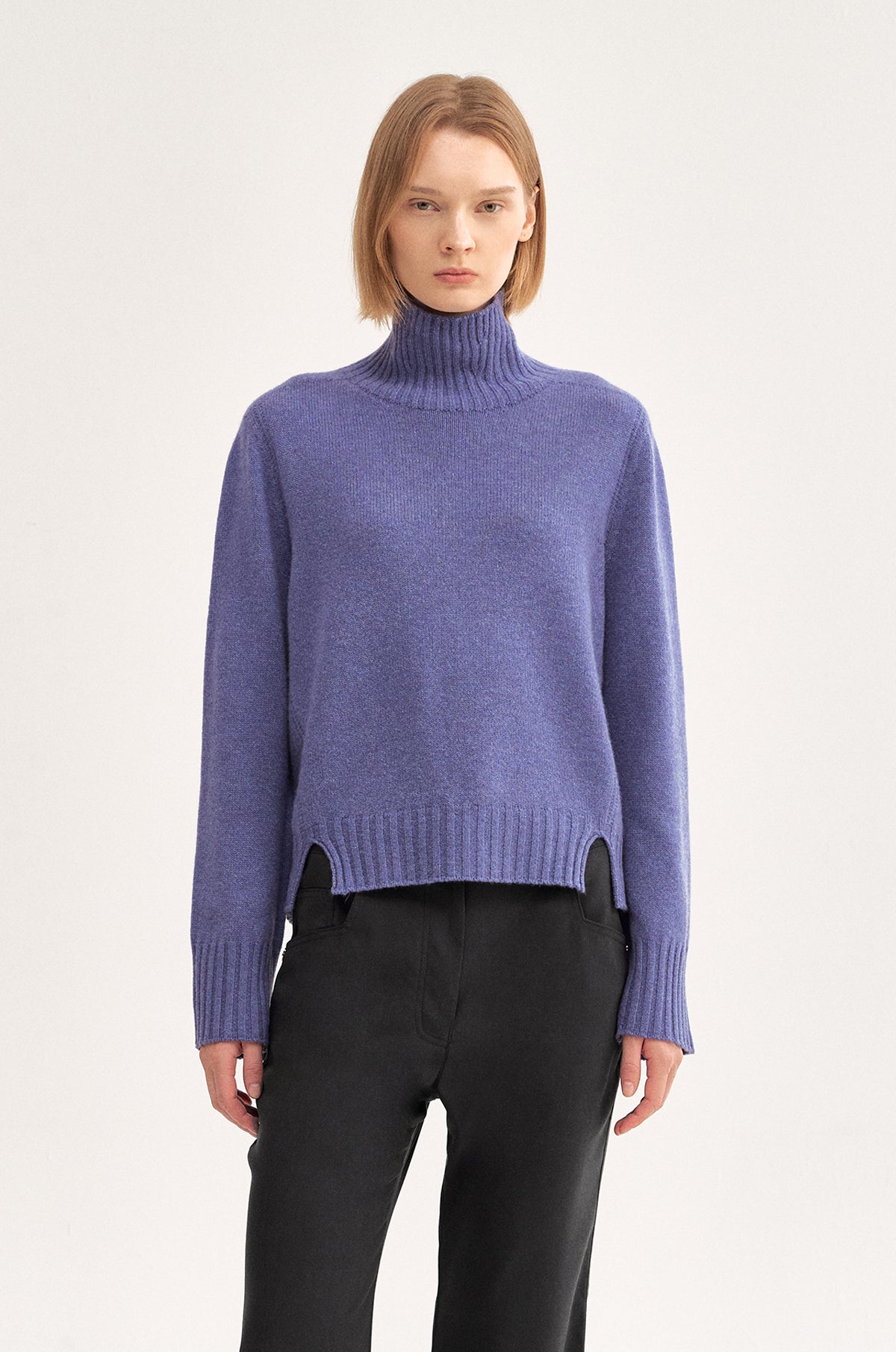CASHMERE HIGH NECK KNIT TOP