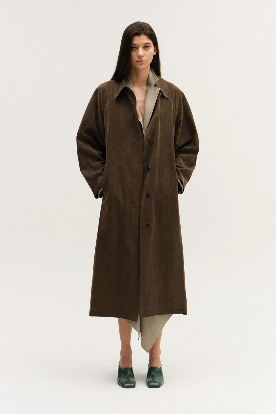 SINGLE COTTON & LYOCELL MIXED TRENCH COAT