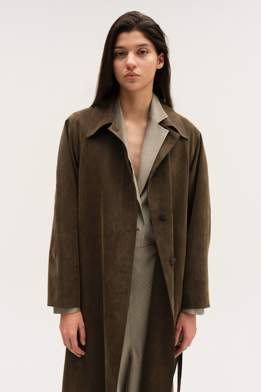 SINGLE COTTON & LYOCELL MIXED TRENCH COAT
