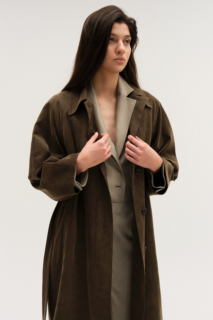 SINGLE COTTON & LYOCELL MIXED TRENCH COAT