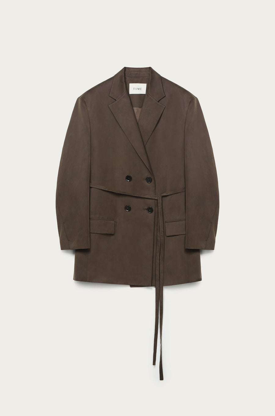 DOUBLE-BREASTED COTTON & LYOCELL MIXED JACKET