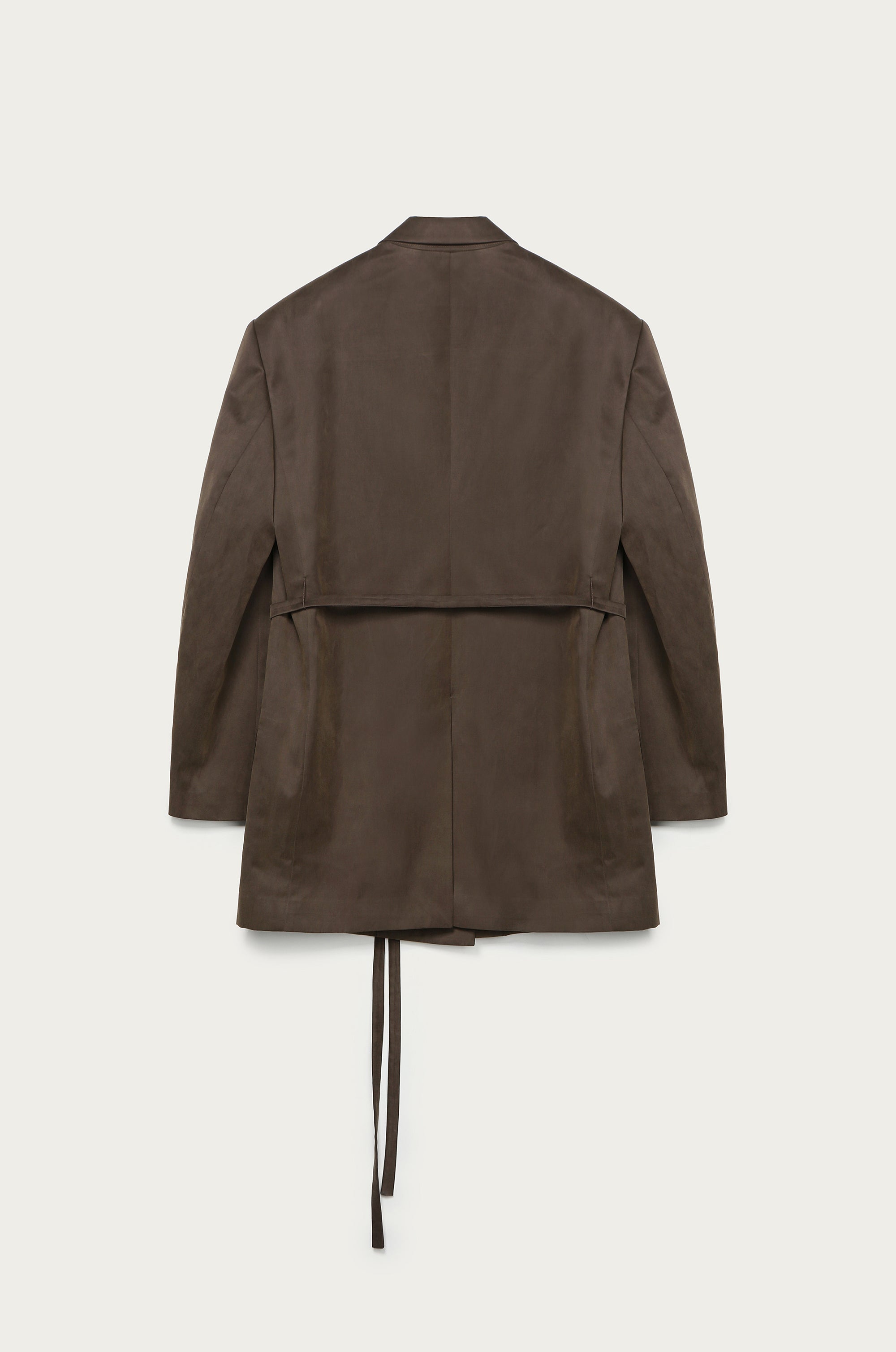 DOUBLE-BREASTED COTTON & LYOCELL MIXED JACKET