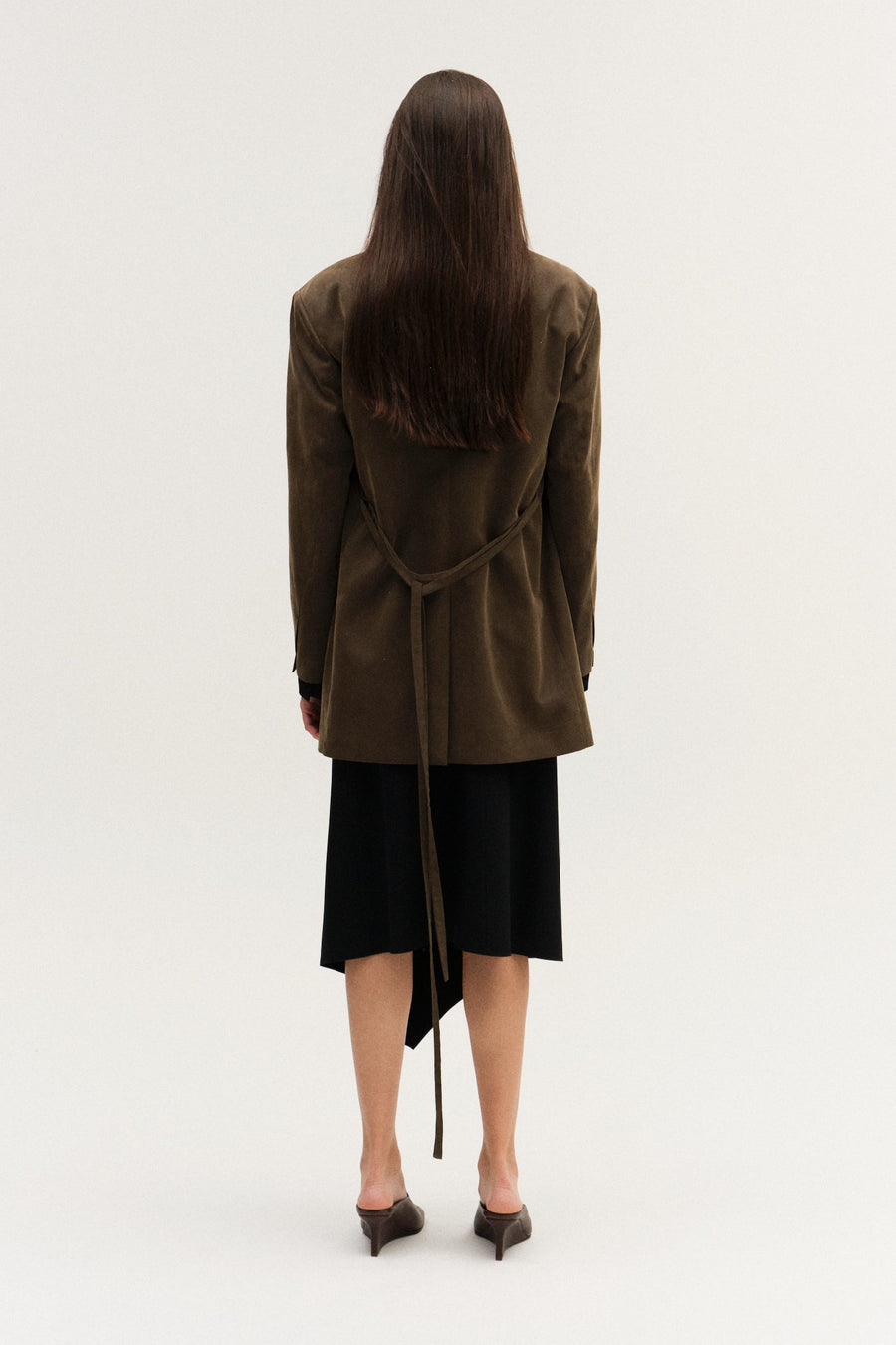 DOUBLE-BREASTED COTTON & LYOCELL MIXED JACKET