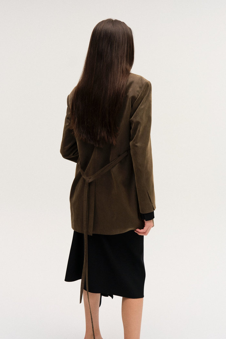 DOUBLE-BREASTED COTTON & LYOCELL MIXED JACKET