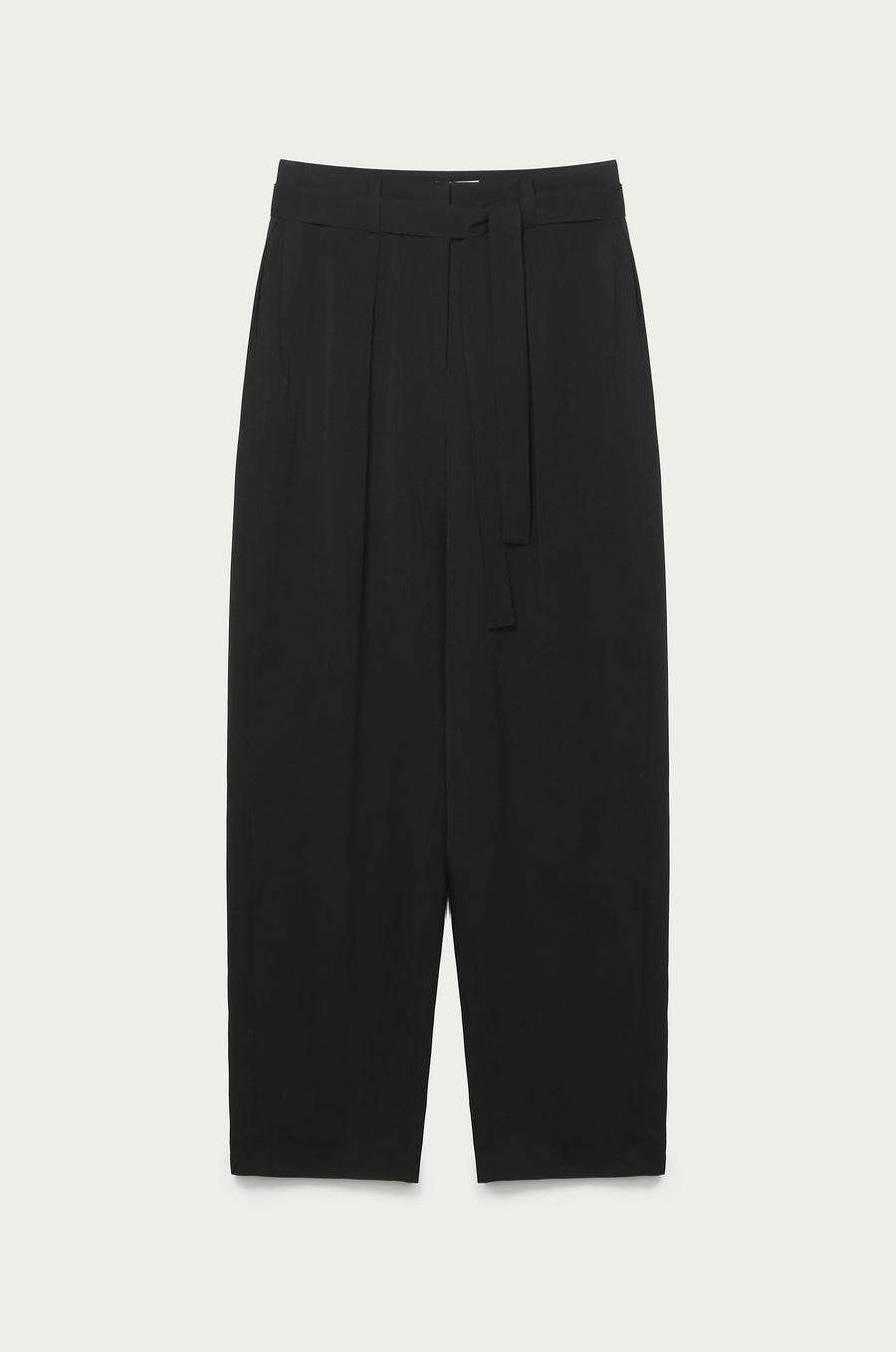 BOWED LEG BELTED PANTS