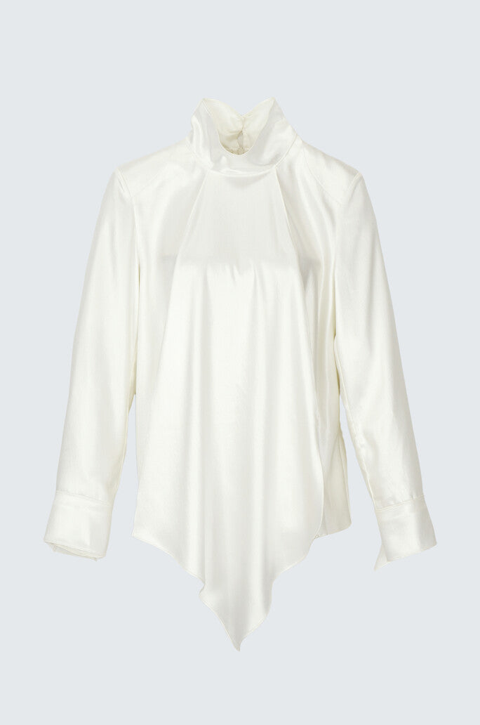 HIGH NECK SCARF SHAPE TOP