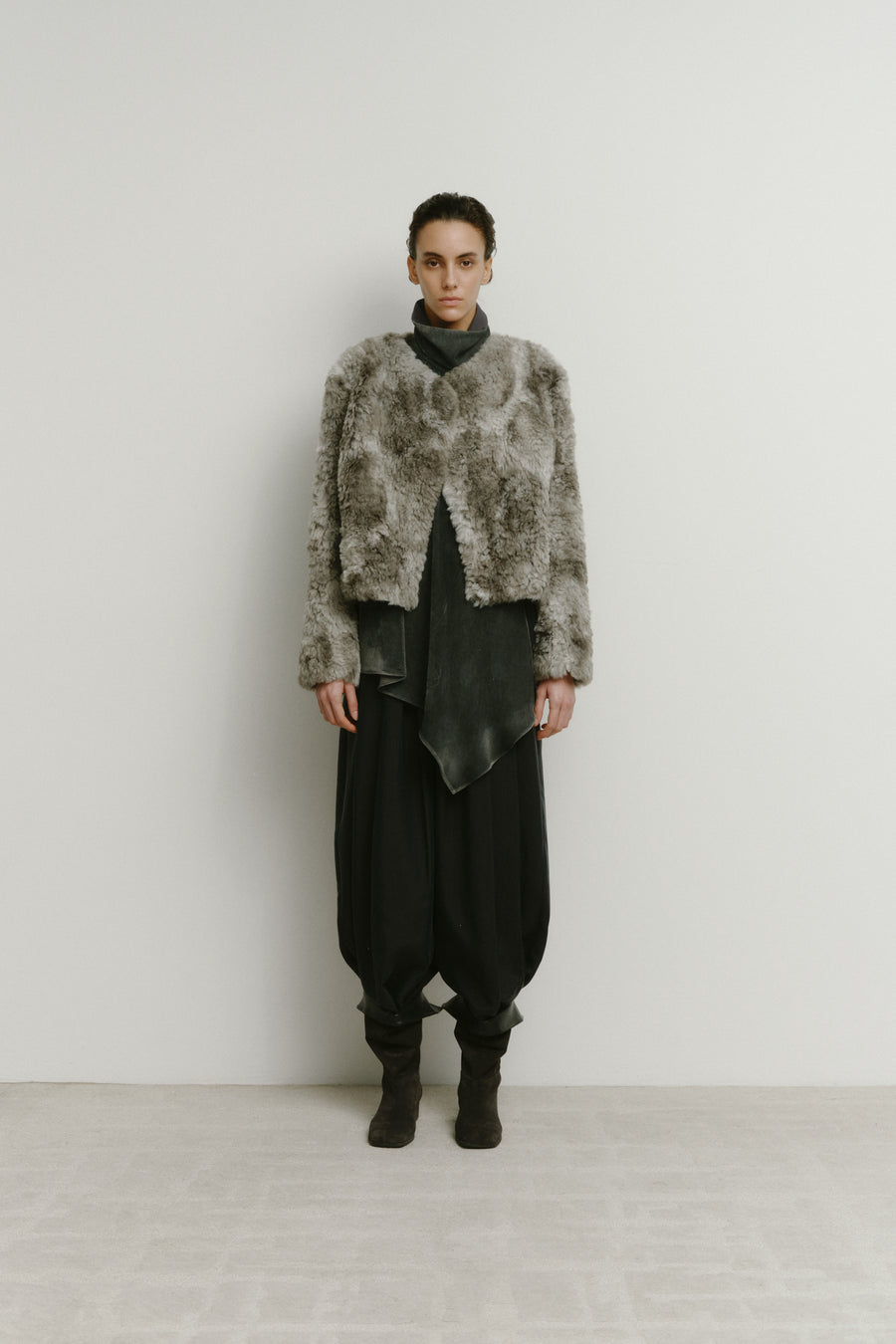 GREY HAIRY JACKET